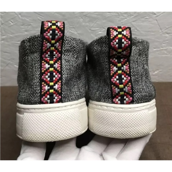 Hey Dude Peyton Women's Sneakers Grey Black Size 8 Lightweight Slip-On Shoes - Picture 5 of 15